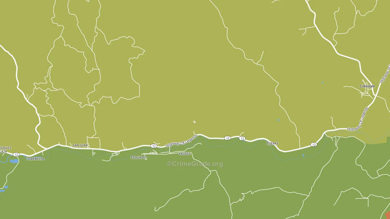 Valdez, CO Map of Theft Rates