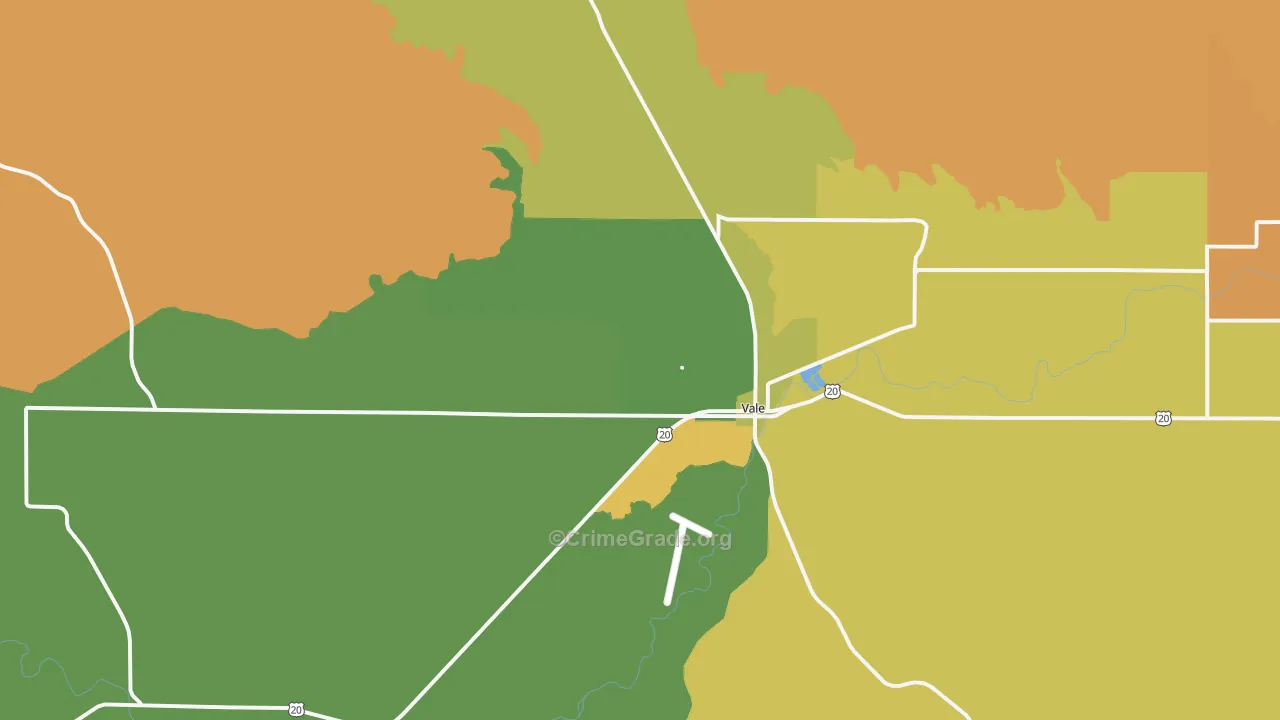 Vale, OR Map of Theft Rates