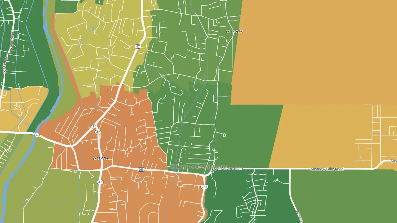 Valencia, NM Map of Theft Rates