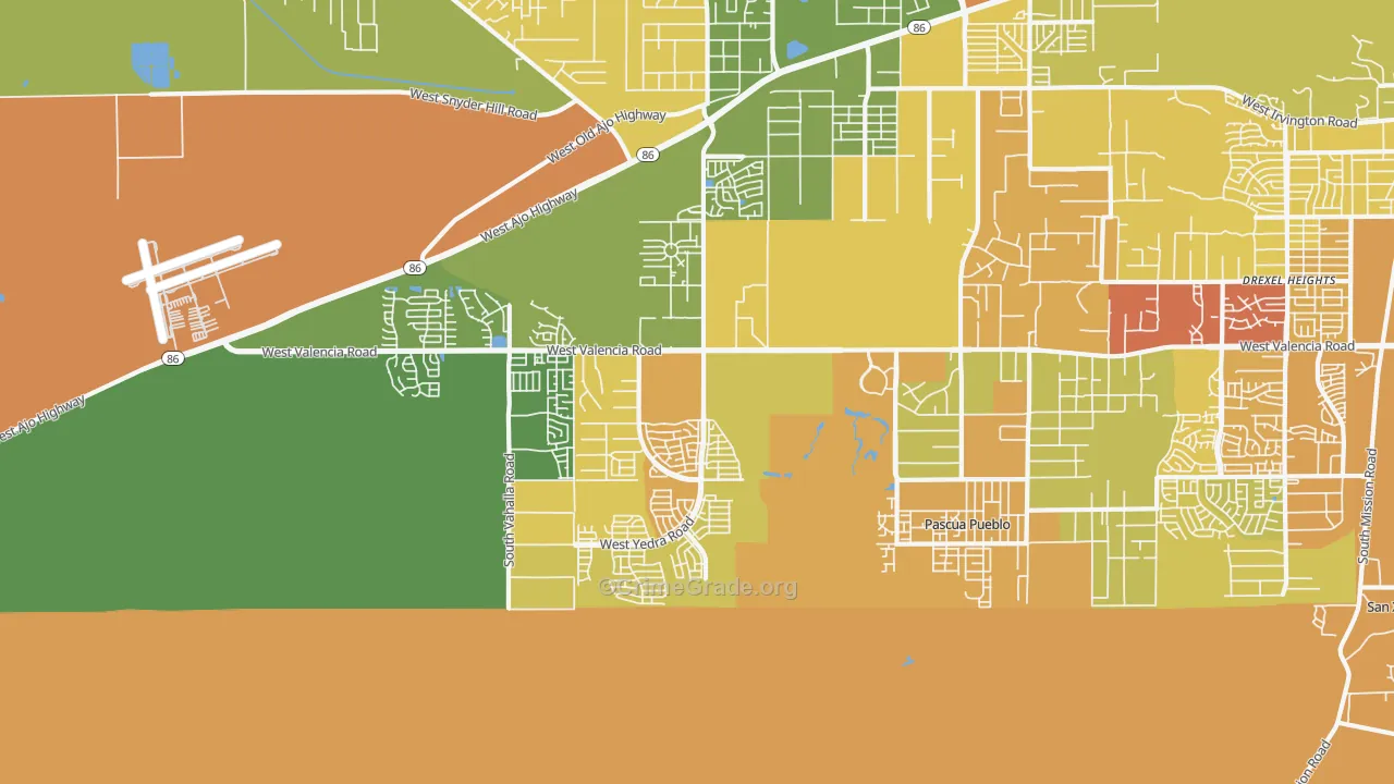 Valencia West, AZ Map of Theft Rates