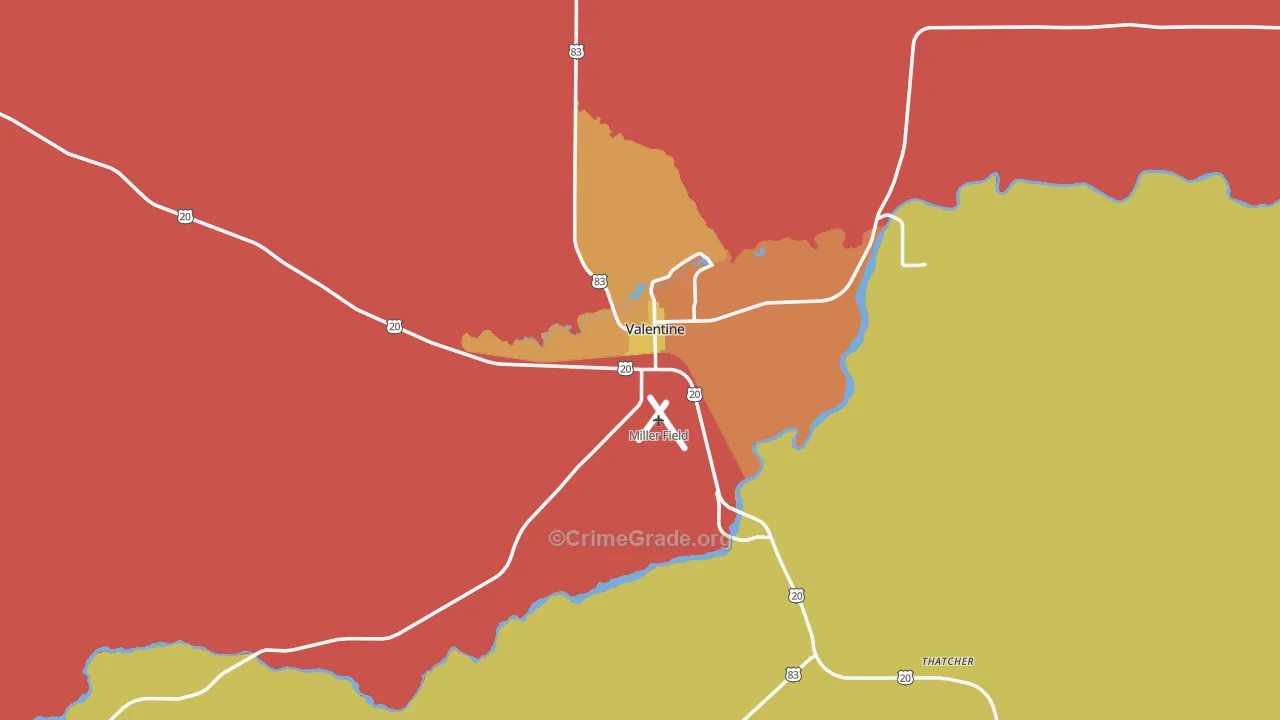 Valentine, NE Map of Theft Rates