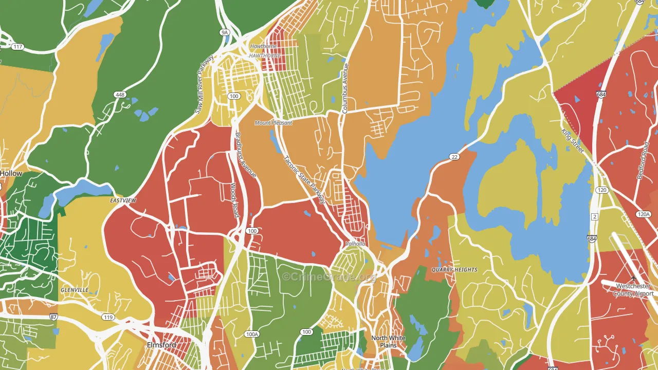 Valhalla, NY Map of Theft Rates