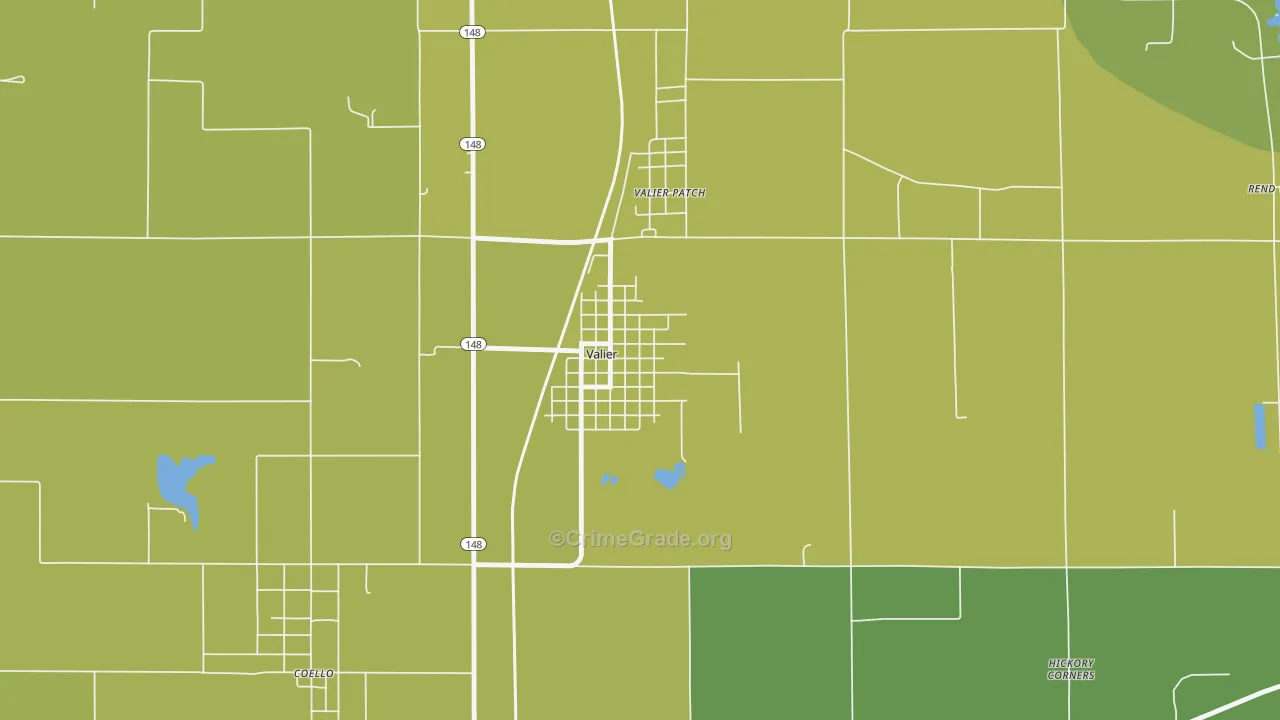 Valier, IL Map of Theft Rates