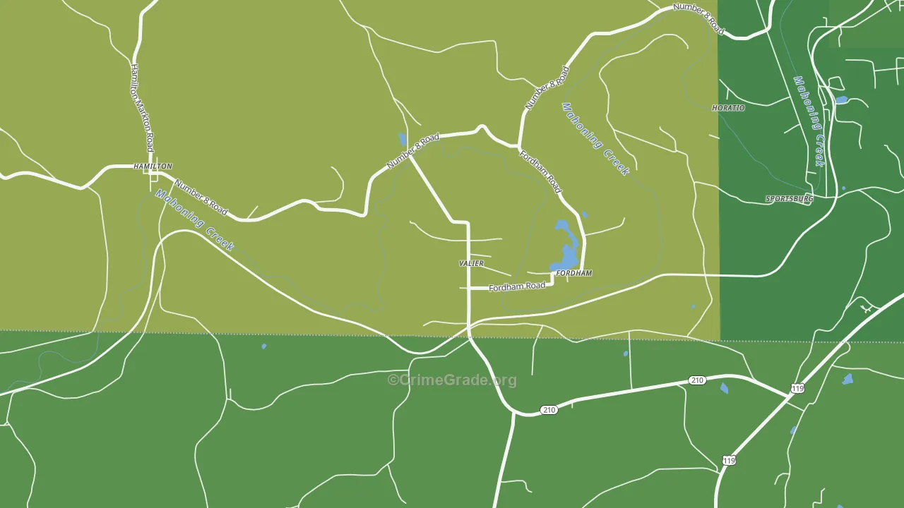 Valier, PA Map of Theft Rates