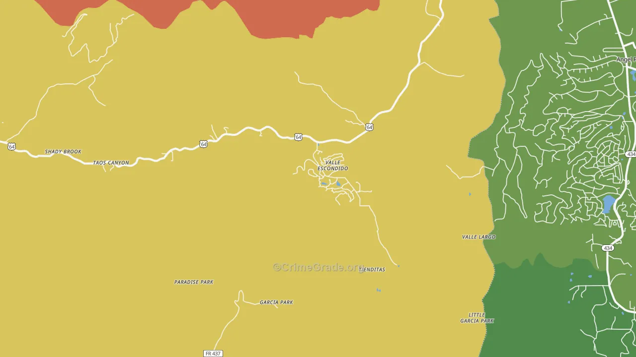 Valle Escondido, NM Map of Theft Rates