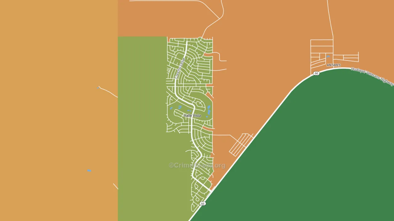 Valle Vista, AZ Map of Theft Rates
