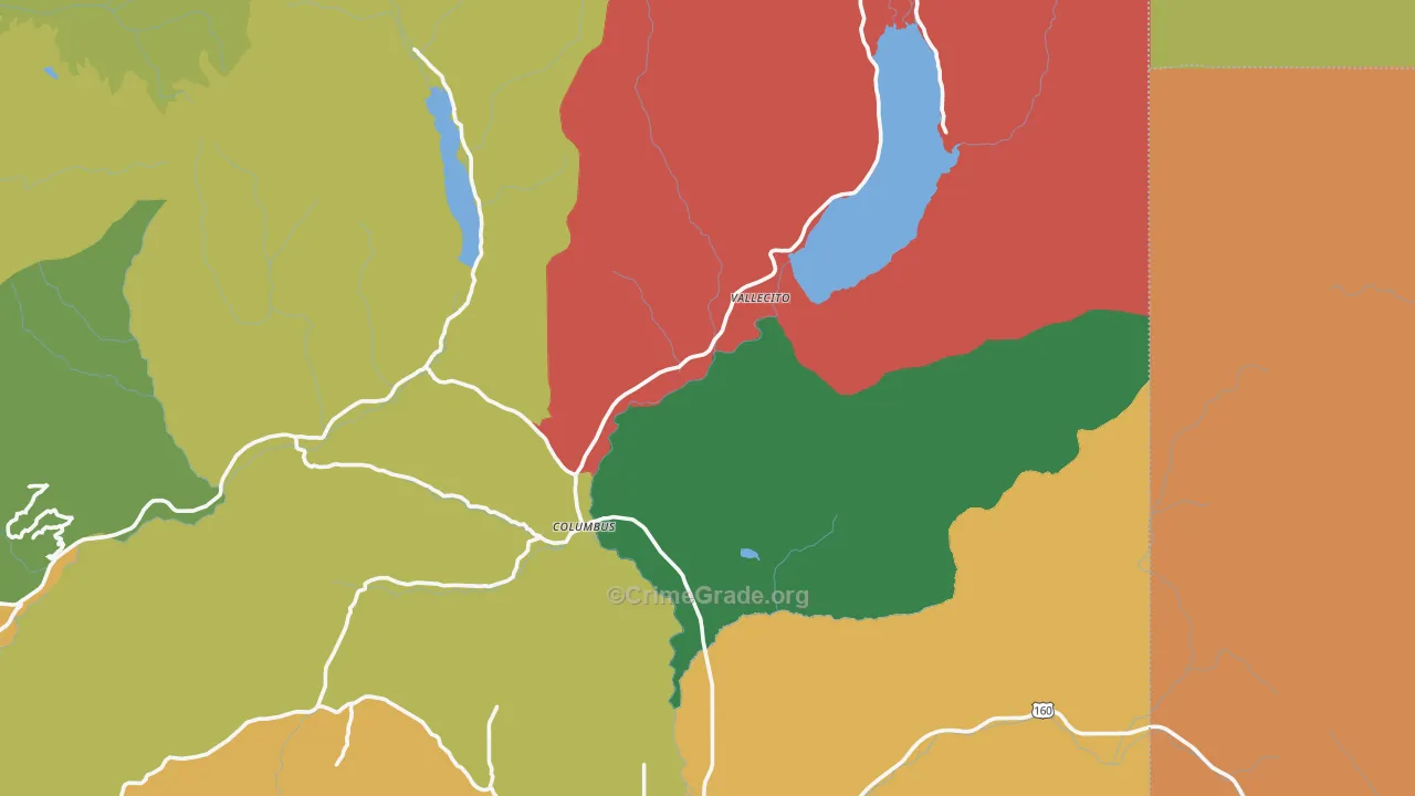 Vallecito, CO Map of Theft Rates