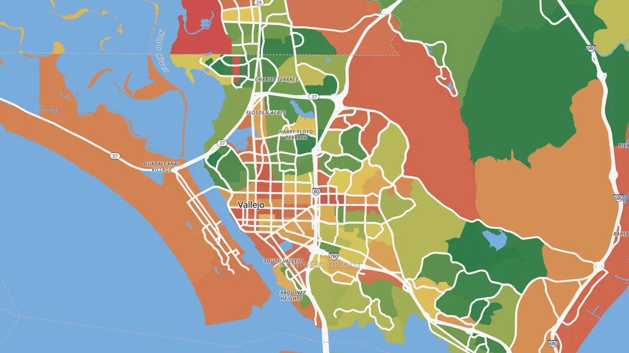 Vallejo, CA Map of Theft Rates