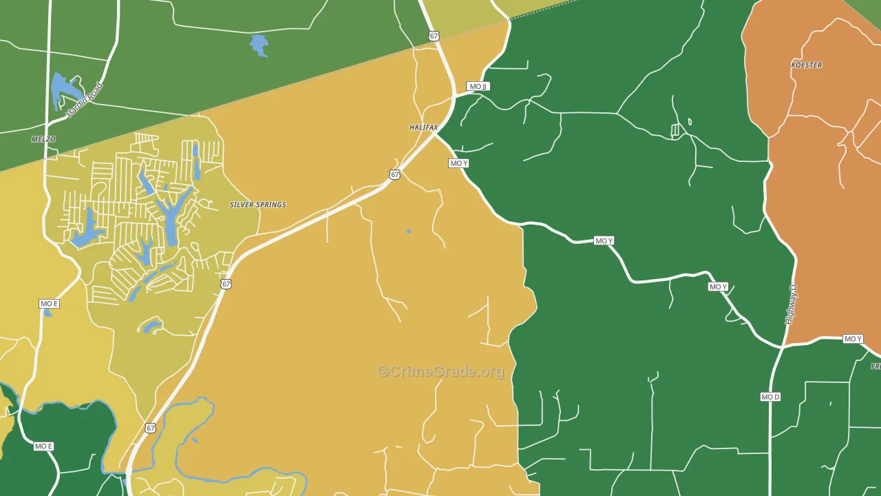 Valles Mines, MO Map of Theft Rates