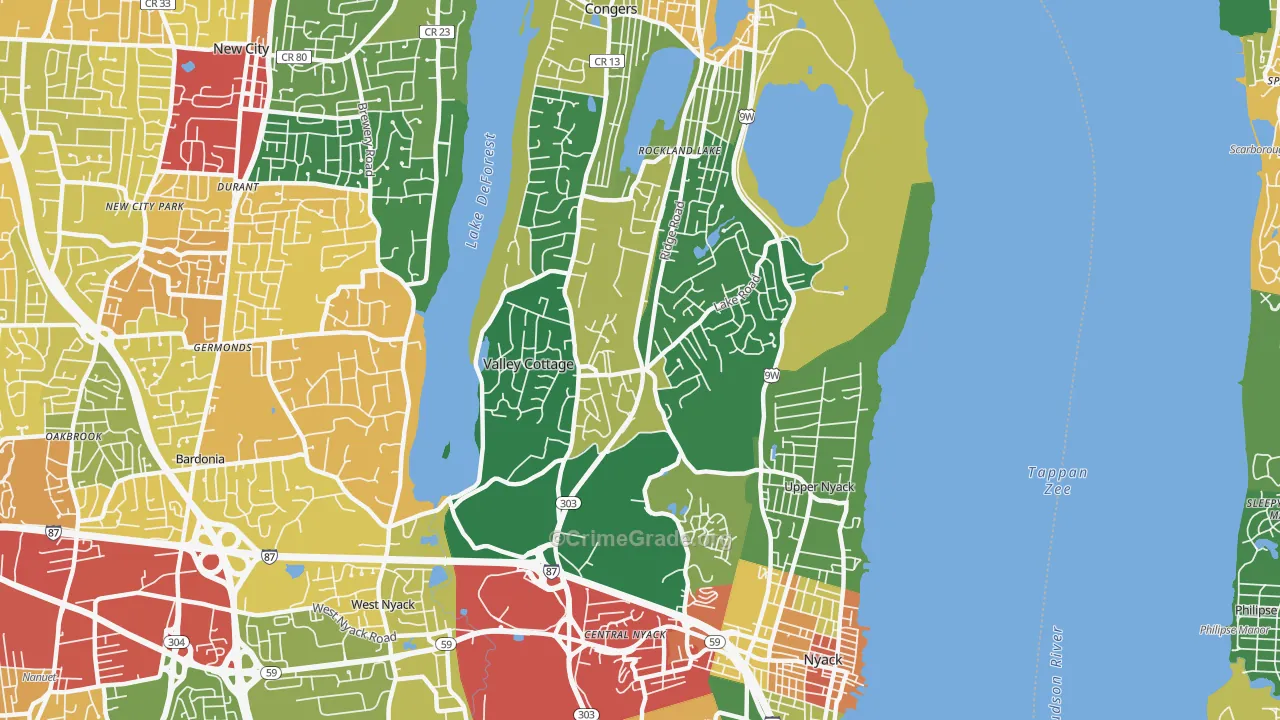 Valley Cottage, NY Map of Theft Rates