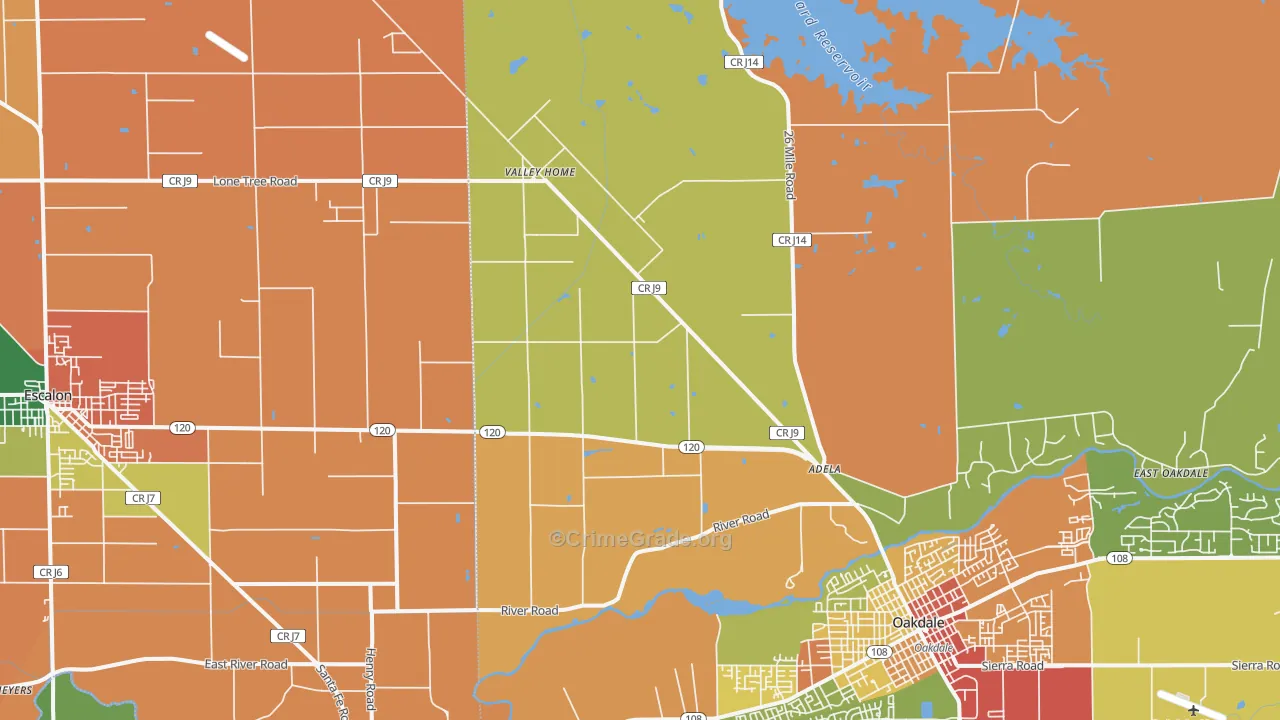 Valley Home, CA Map of Theft Rates
