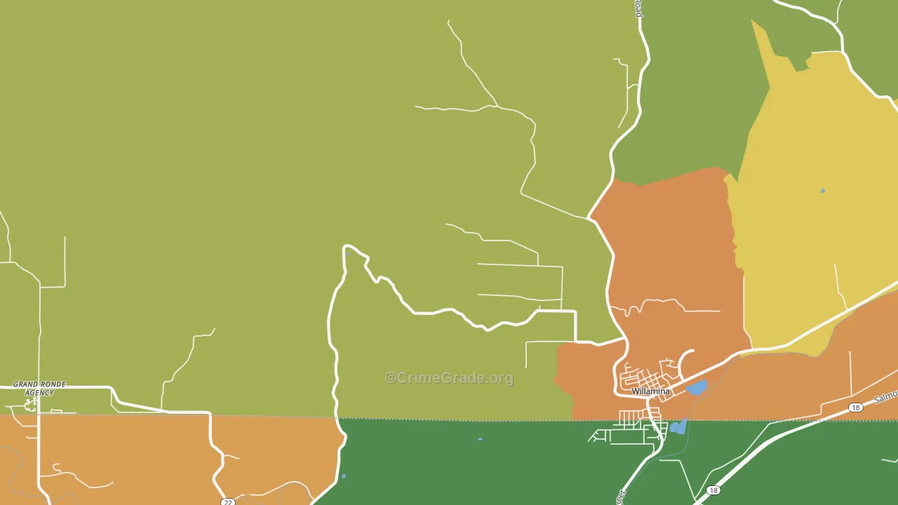 Valley Junction, OR Map of Theft Rates
