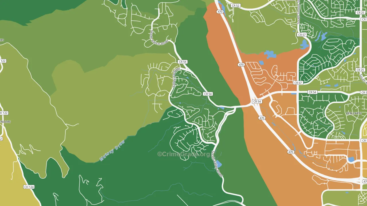 Valley Legacy, Littleton, CO Map of Theft Rates