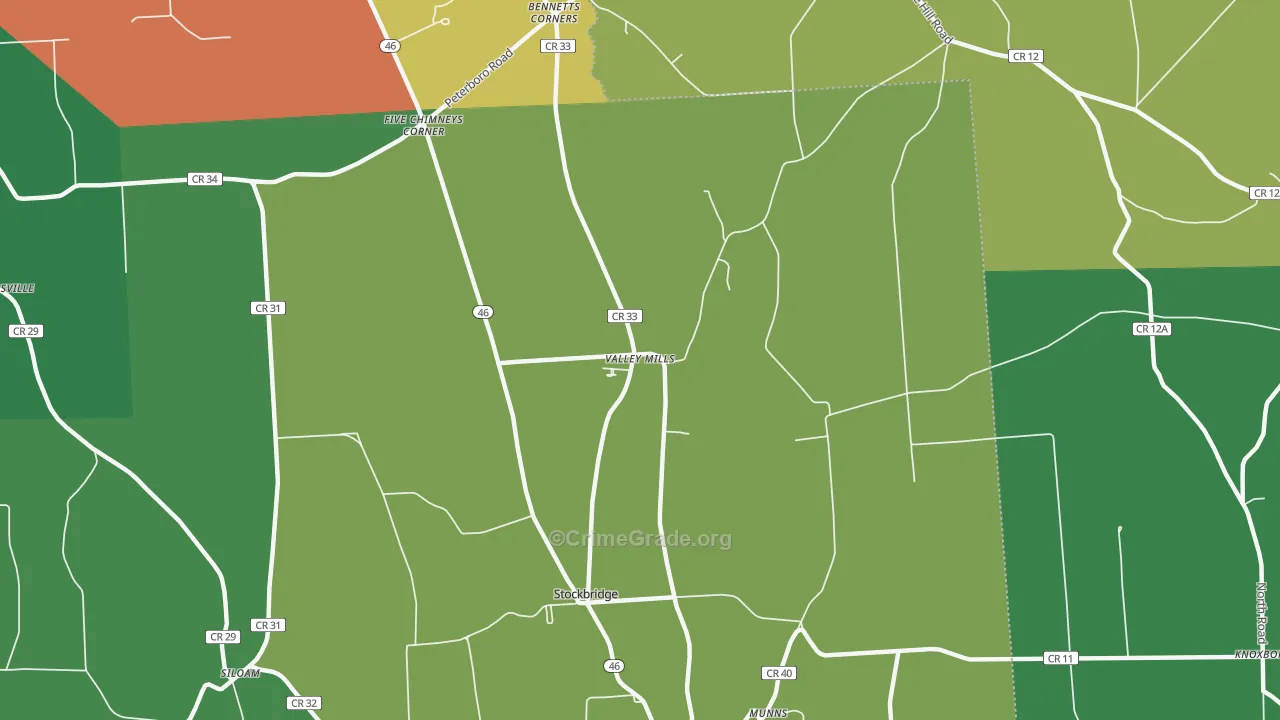 Valley Mills, NY Map of Theft Rates