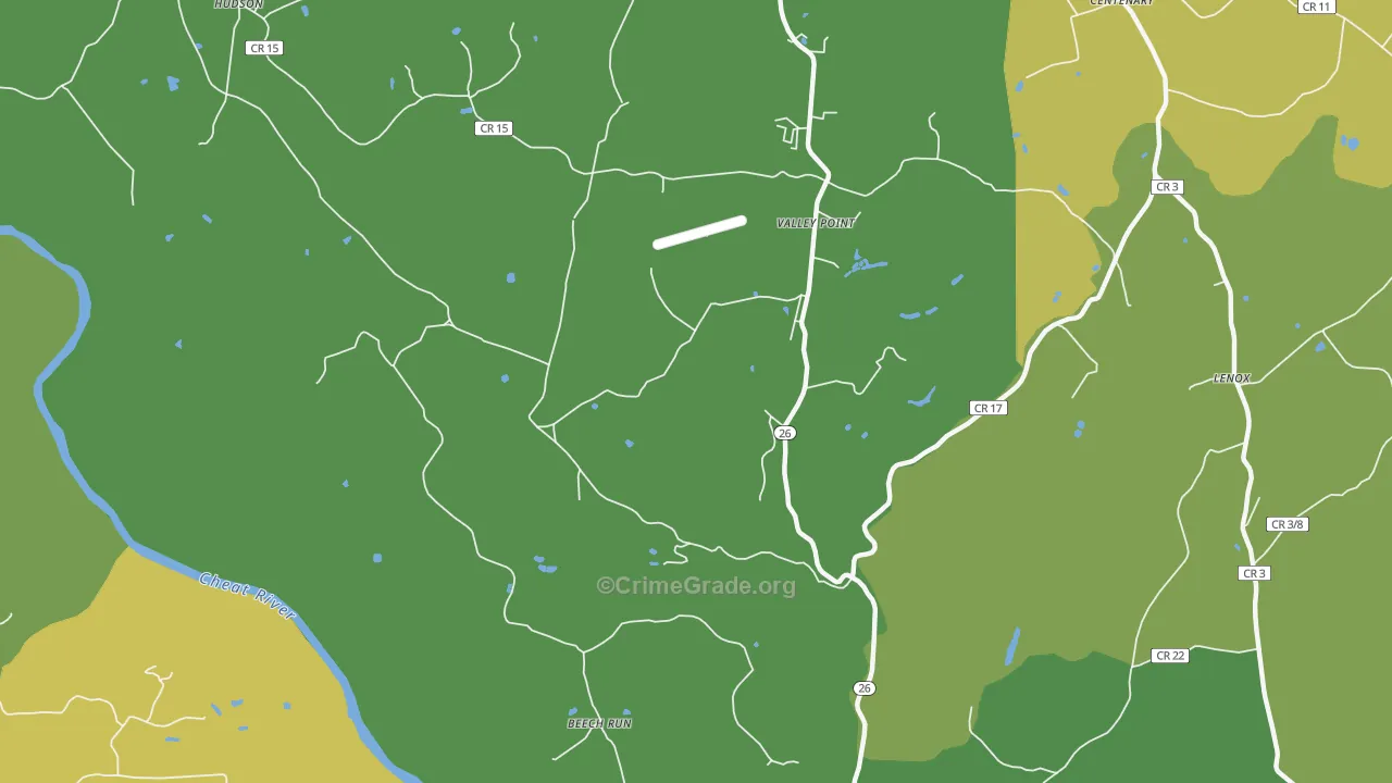 Valley Point, WV Map of Theft Rates