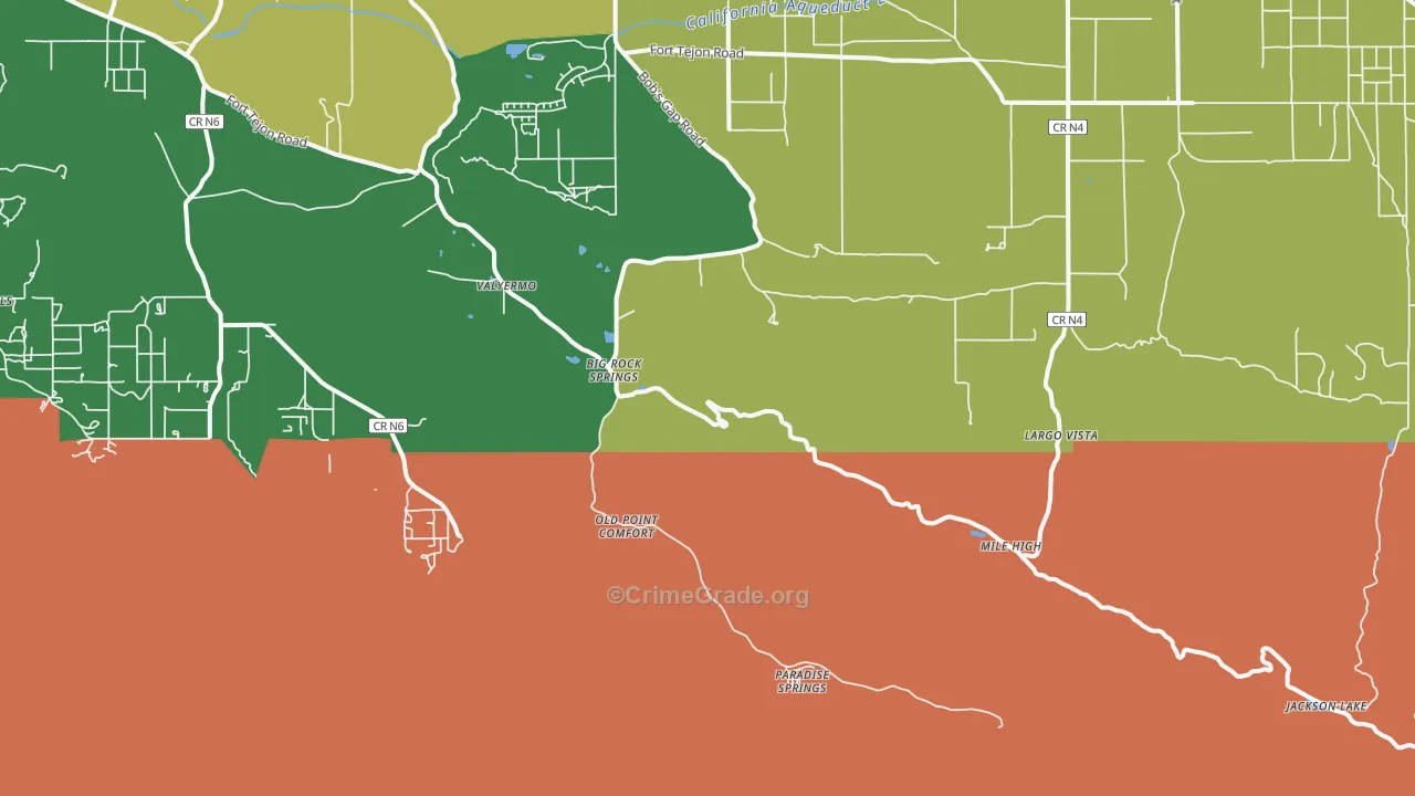 Valyermo, CA Map of Theft Rates