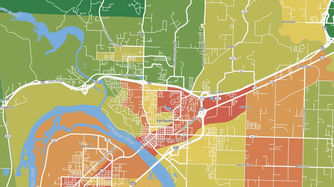 Van Buren, AR Map of Theft Rates