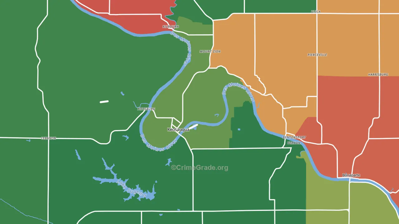 Van Buren County, IA Map of Theft Rates