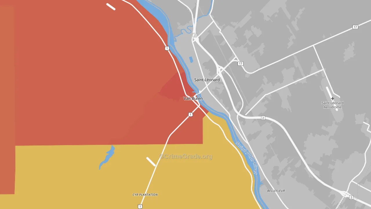 Van Buren, ME Map of Theft Rates