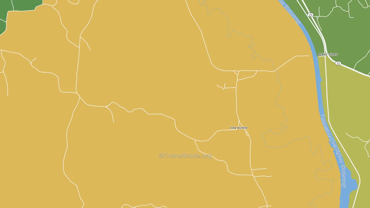 Van Buren, MS Map of Theft Rates