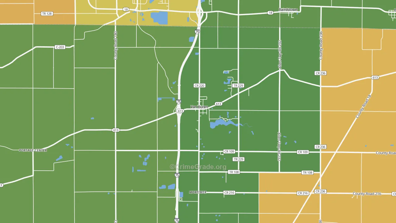 Van Buren, OH Map of Theft Rates