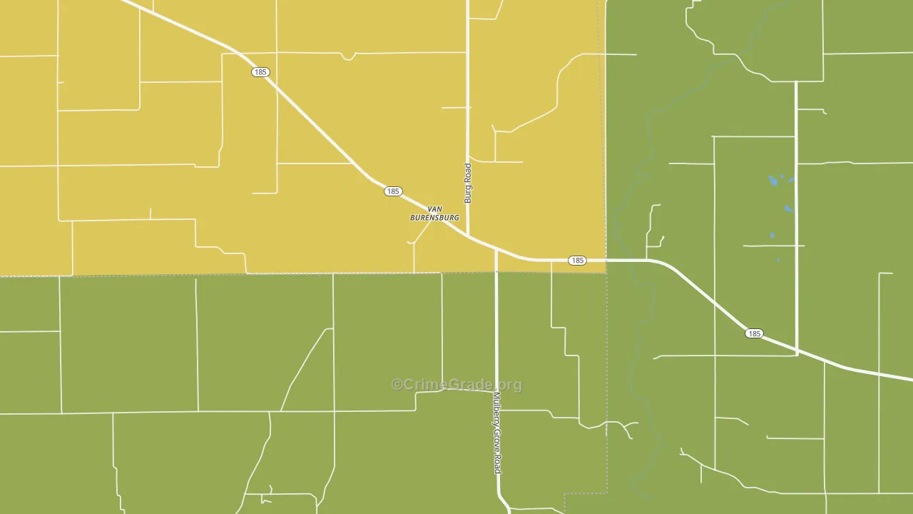 Van Burensburg, IL Map of Theft Rates