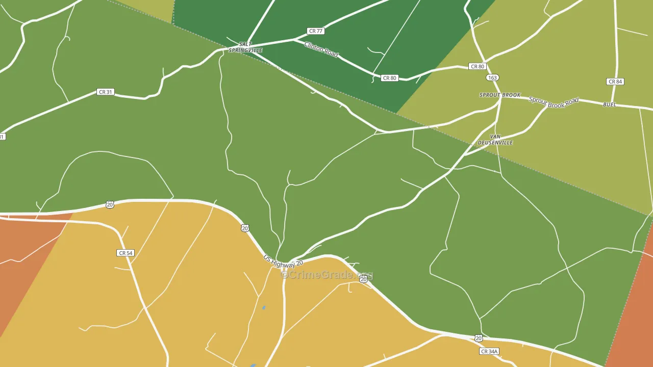 Van Deusenville, NY Map of Theft Rates