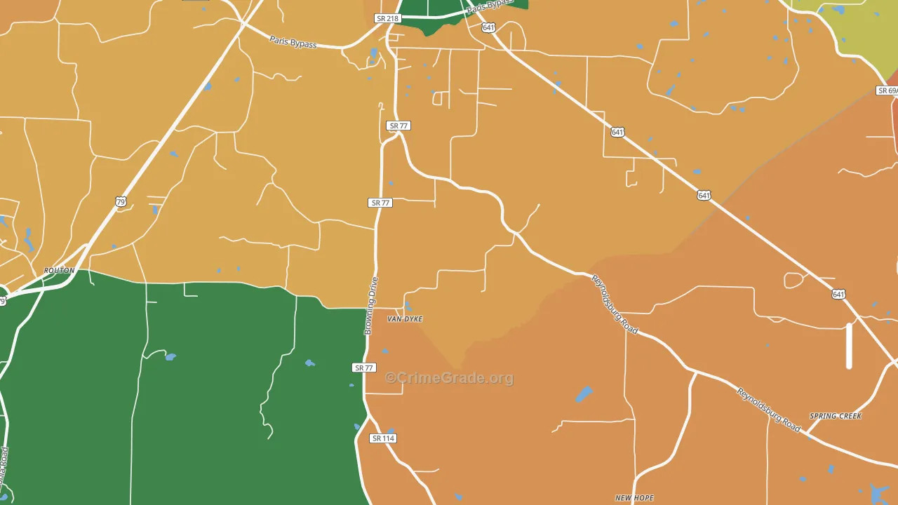 Van Dyke, TN Map of Theft Rates