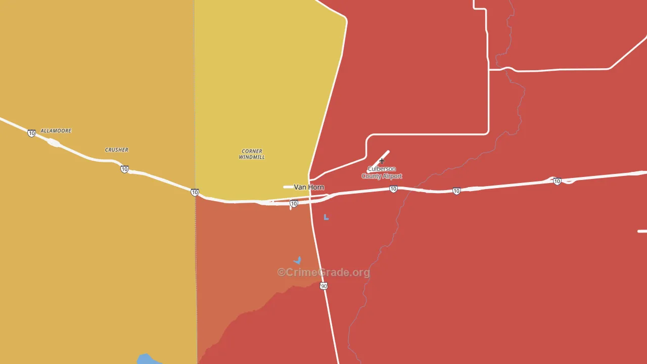 Van Horn, TX Map of Theft Rates
