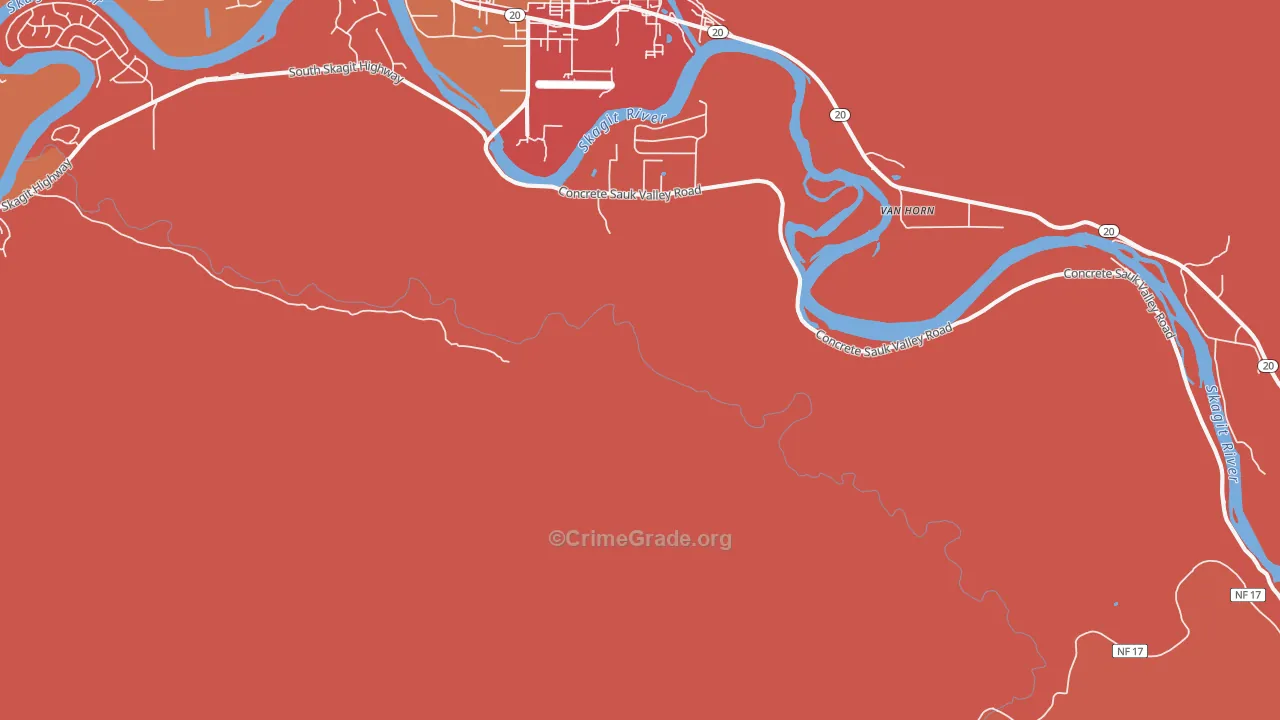 Van Horn, WA Map of Theft Rates