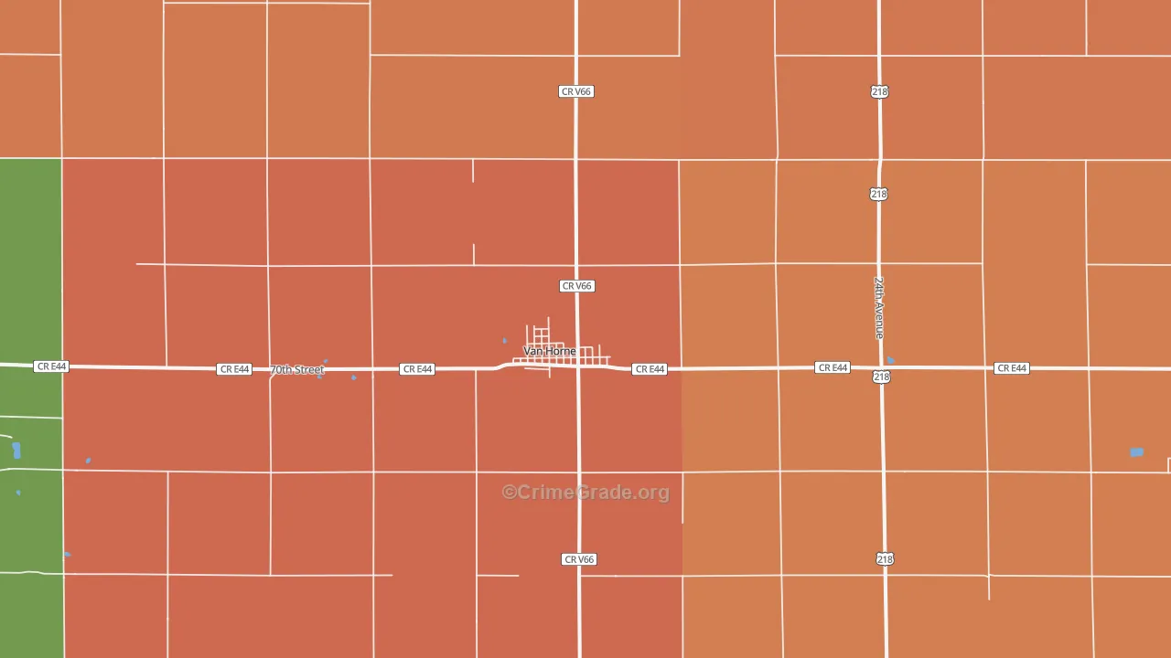 Van Horne, IA Map of Theft Rates