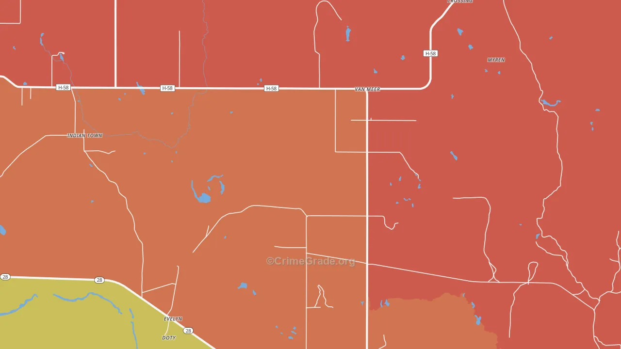 Van Meer, MI Map of Theft Rates