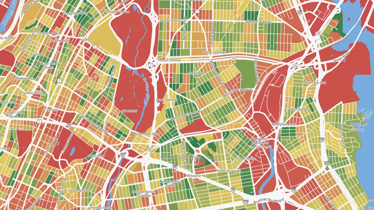Van Nest, Bronx, NY Map of Theft Rates
