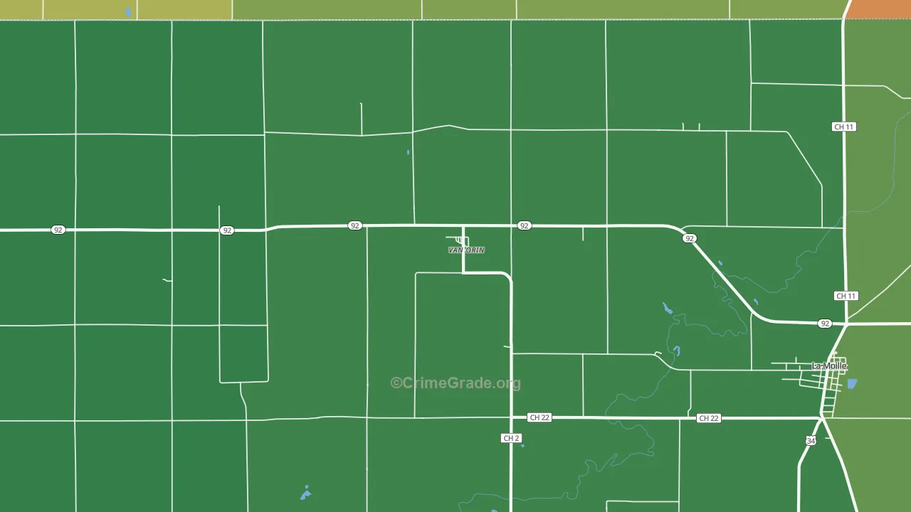 Van Orin, IL Map of Theft Rates