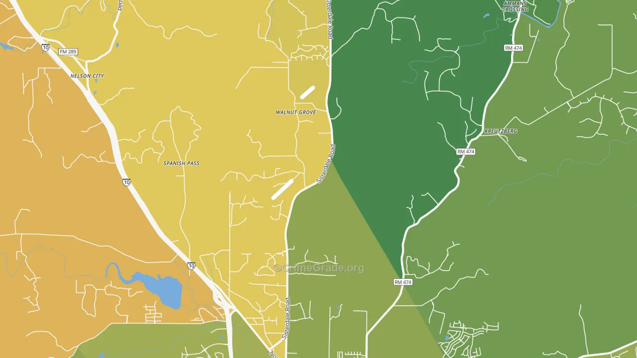 Van Raub, TX Map of Theft Rates