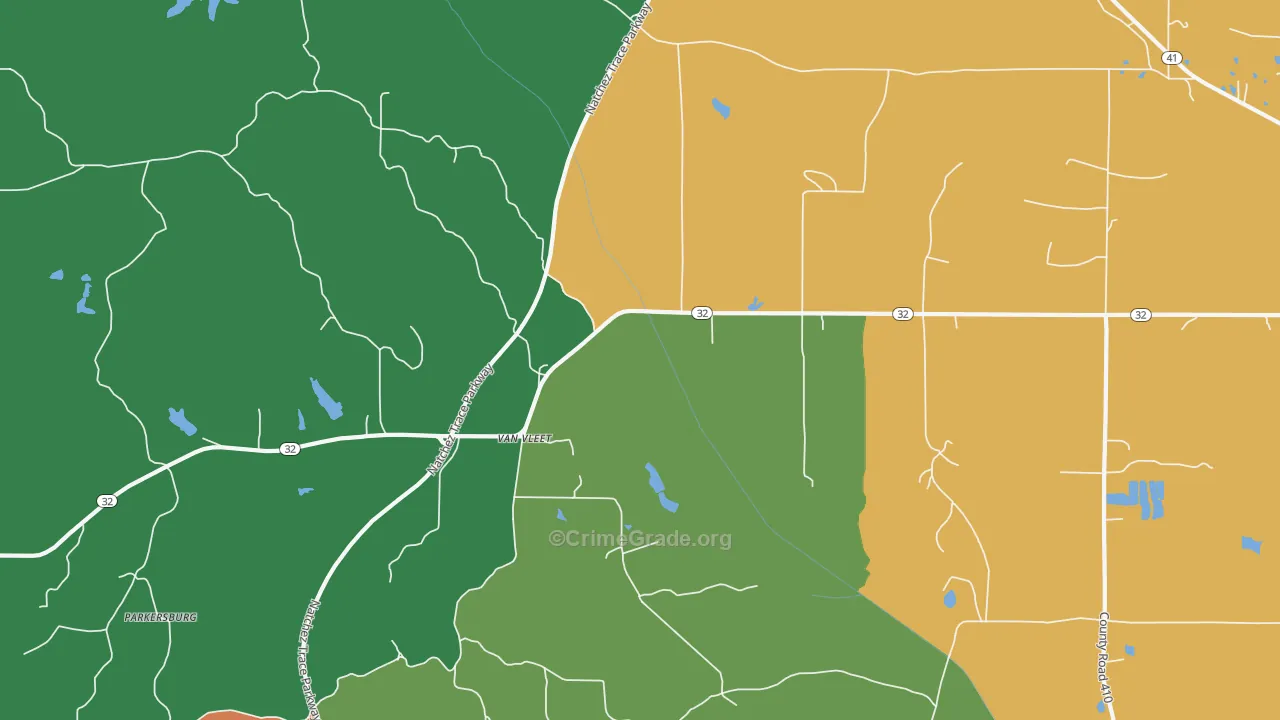 Van Vleet, MS Map of Theft Rates