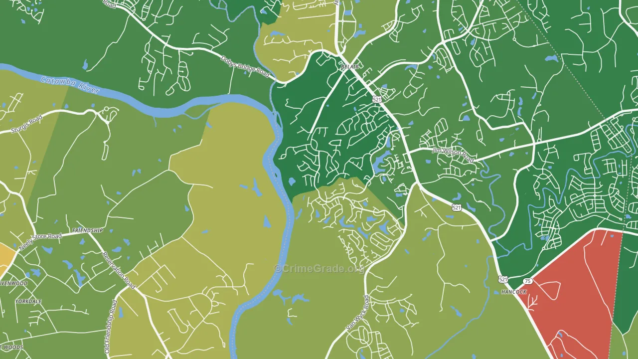 Van Wyck, SC Map of Theft Rates
