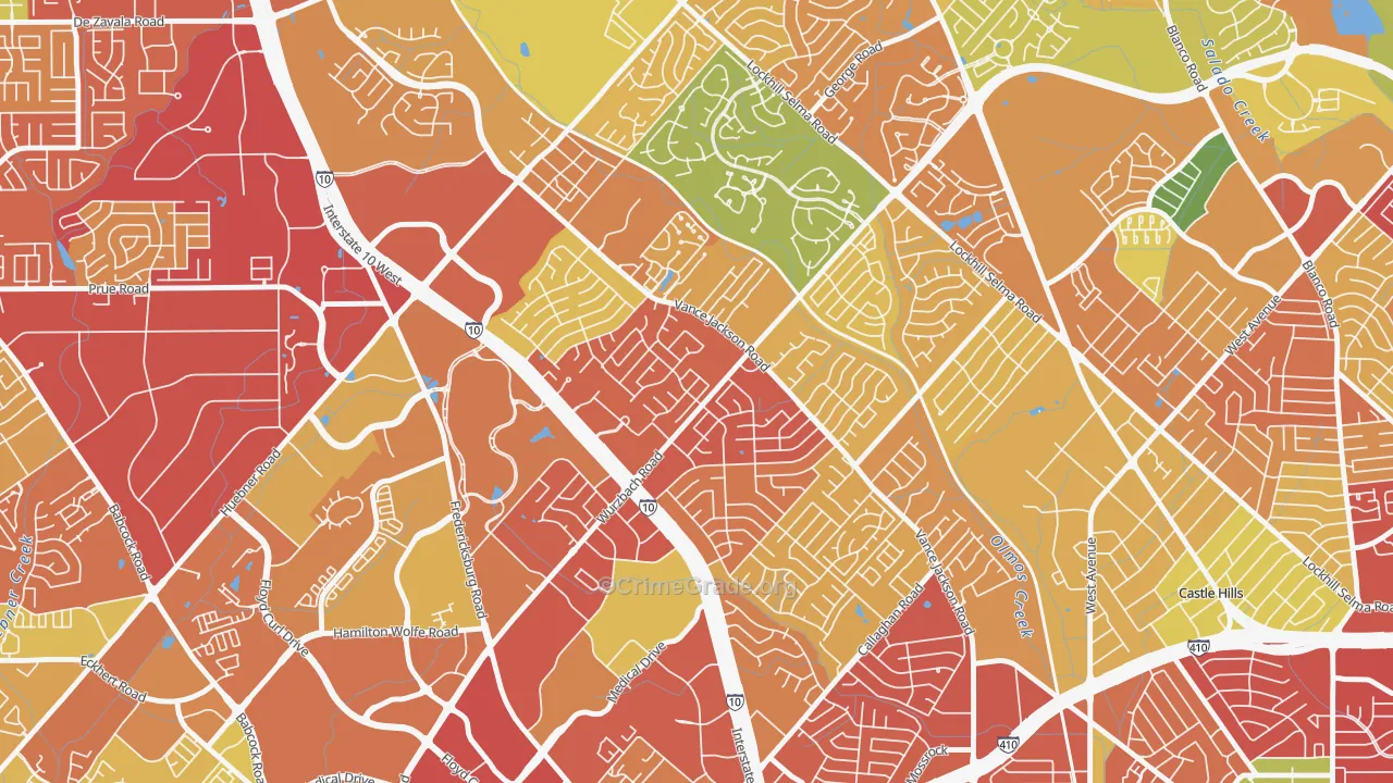 Vance Jackson, San Antonio, TX Map of Theft Rates