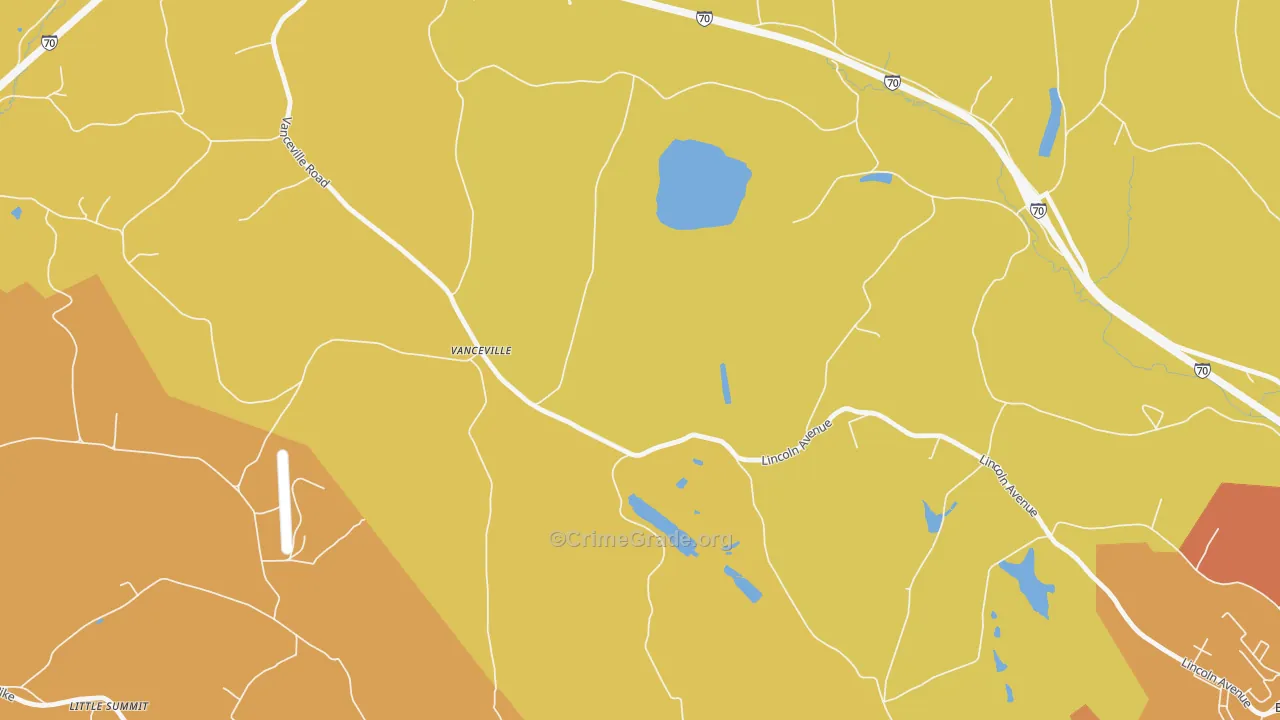 Vanceville, PA Map of Theft Rates