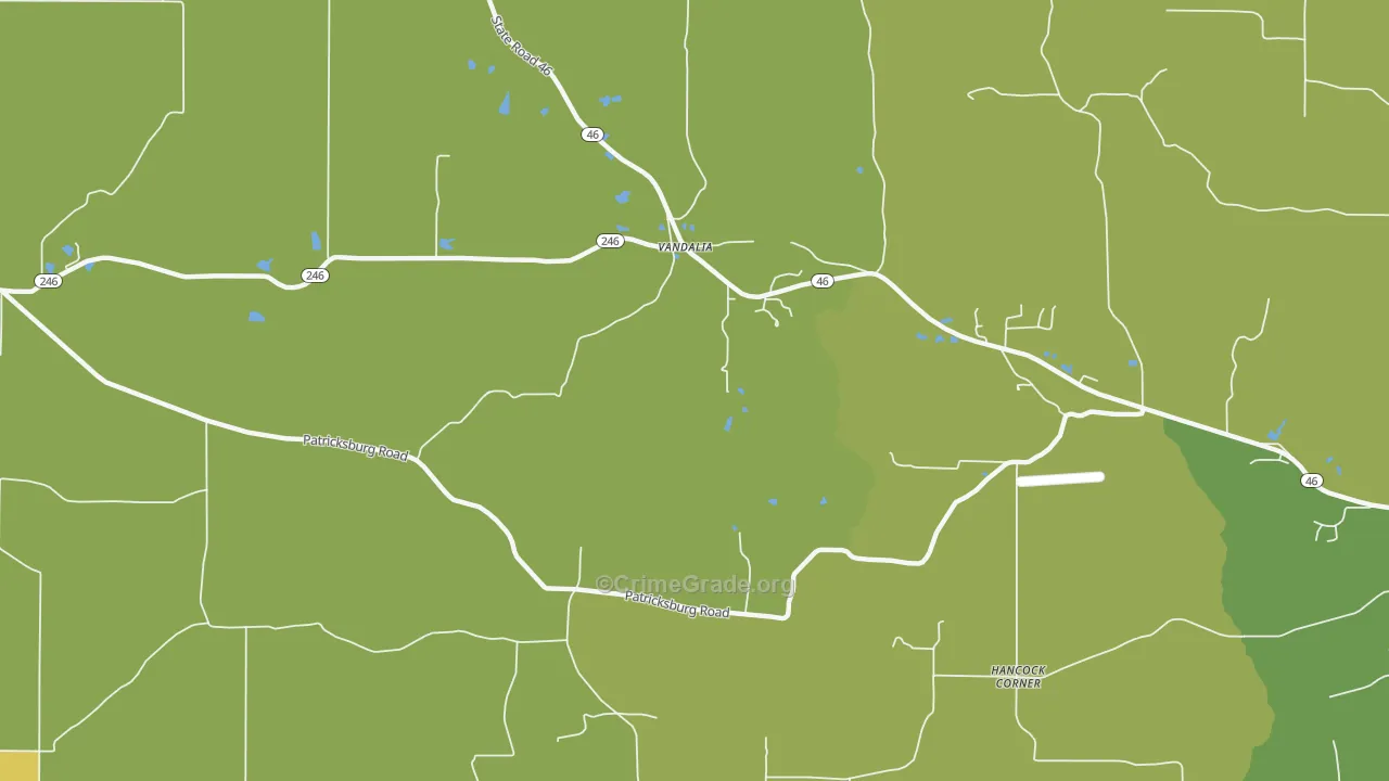Vandalia, IN Map of Theft Rates
