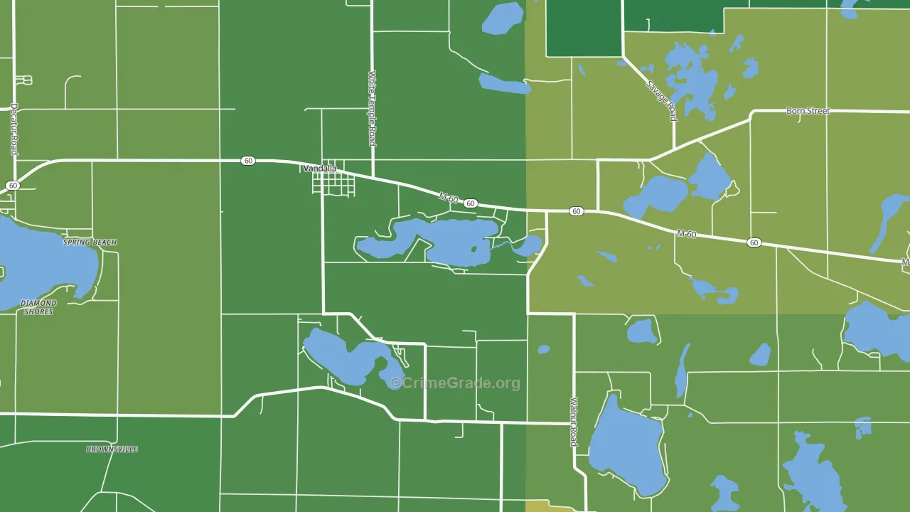 Vandalia, MI Map of Theft Rates