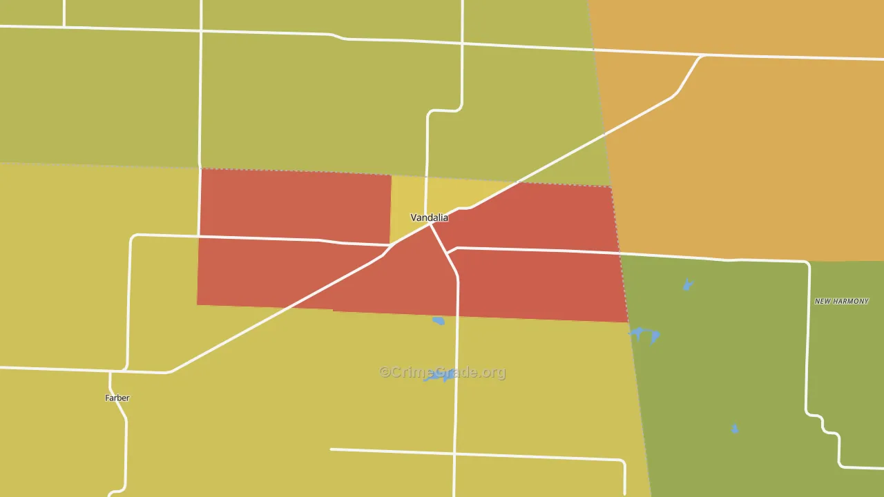 Vandalia, MO Map of Theft Rates