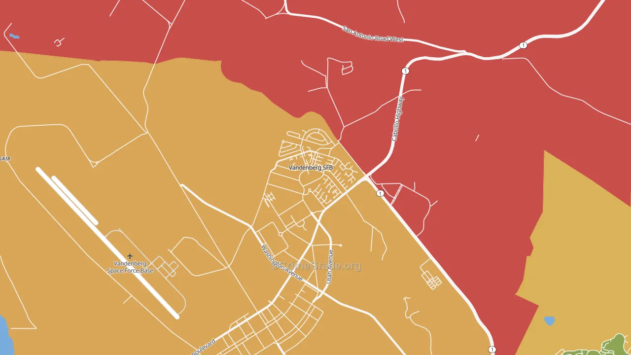 Vandenberg AFB, CA Map of Theft Rates