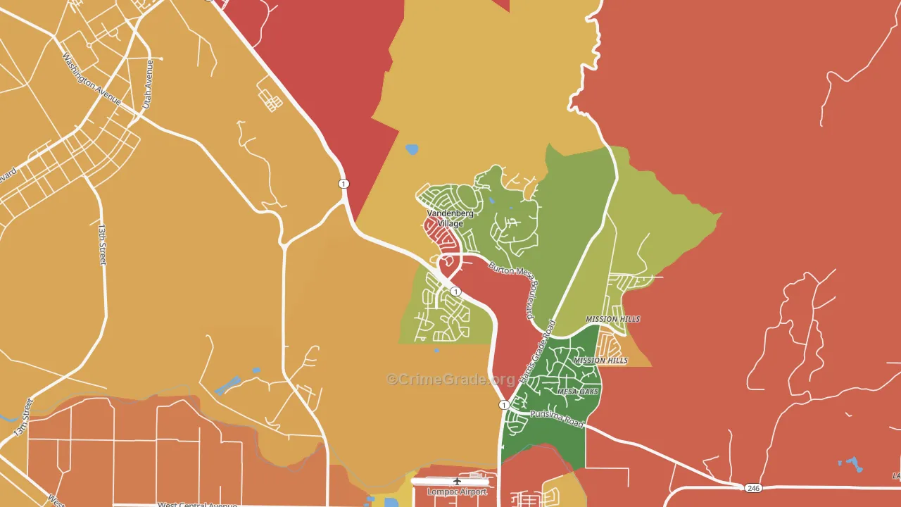 Vandenberg Village, CA Map of Theft Rates