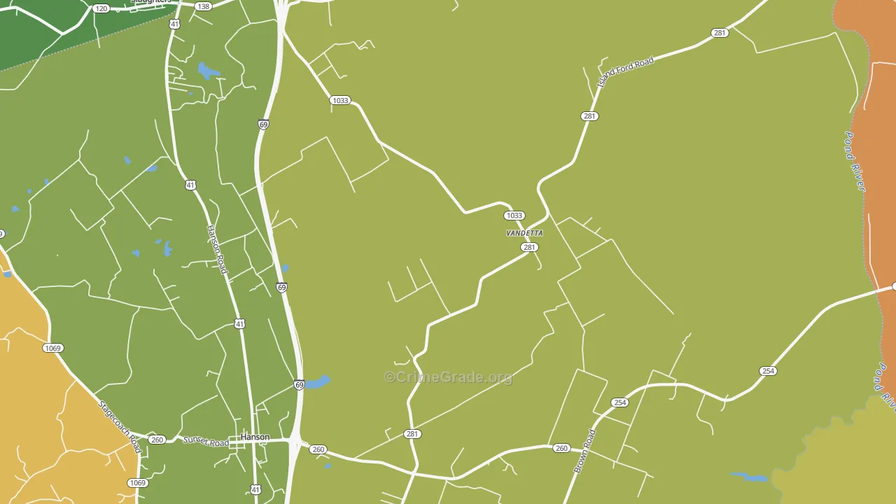 Vandetta, KY Map of Theft Rates