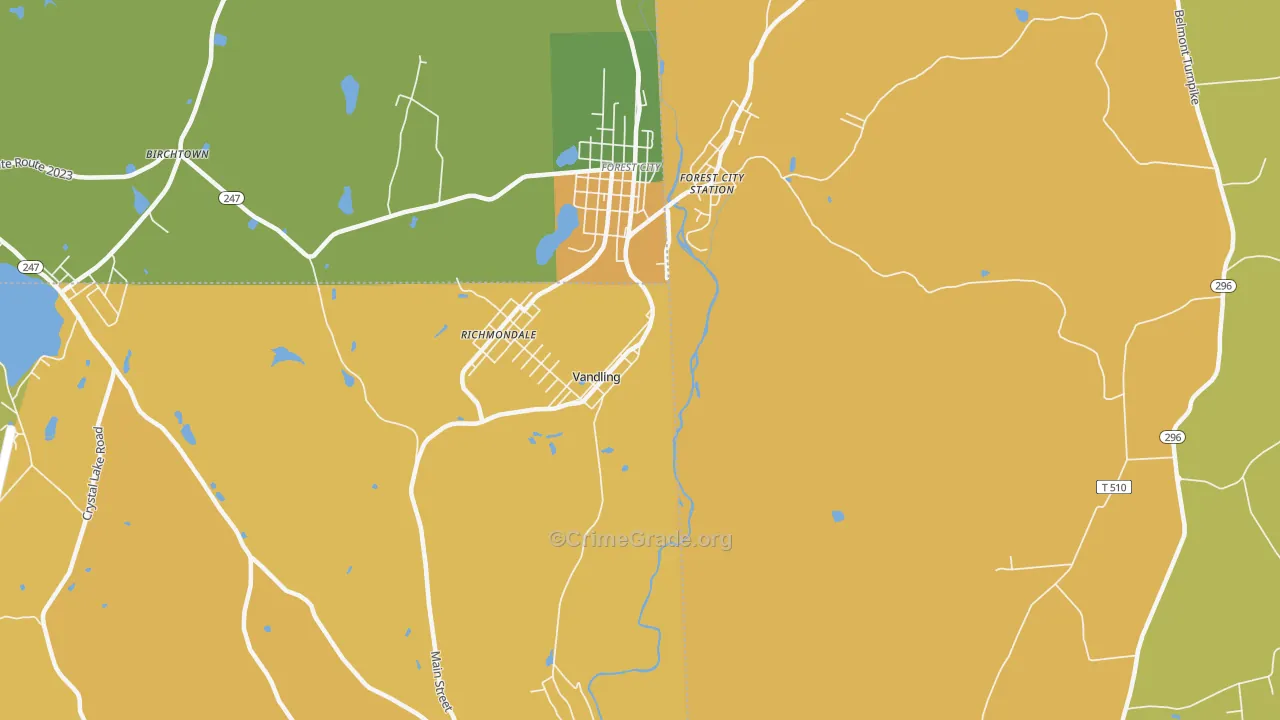 Vandling, PA Map of Theft Rates