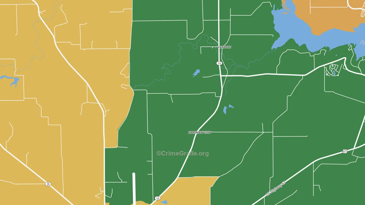 Vandyke, TX Map of Theft Rates