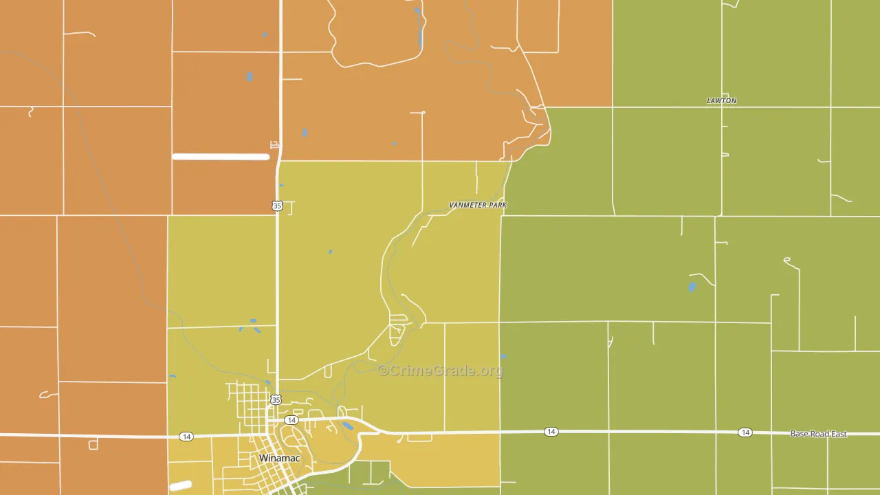 Vanmeter Park, IN Map of Theft Rates