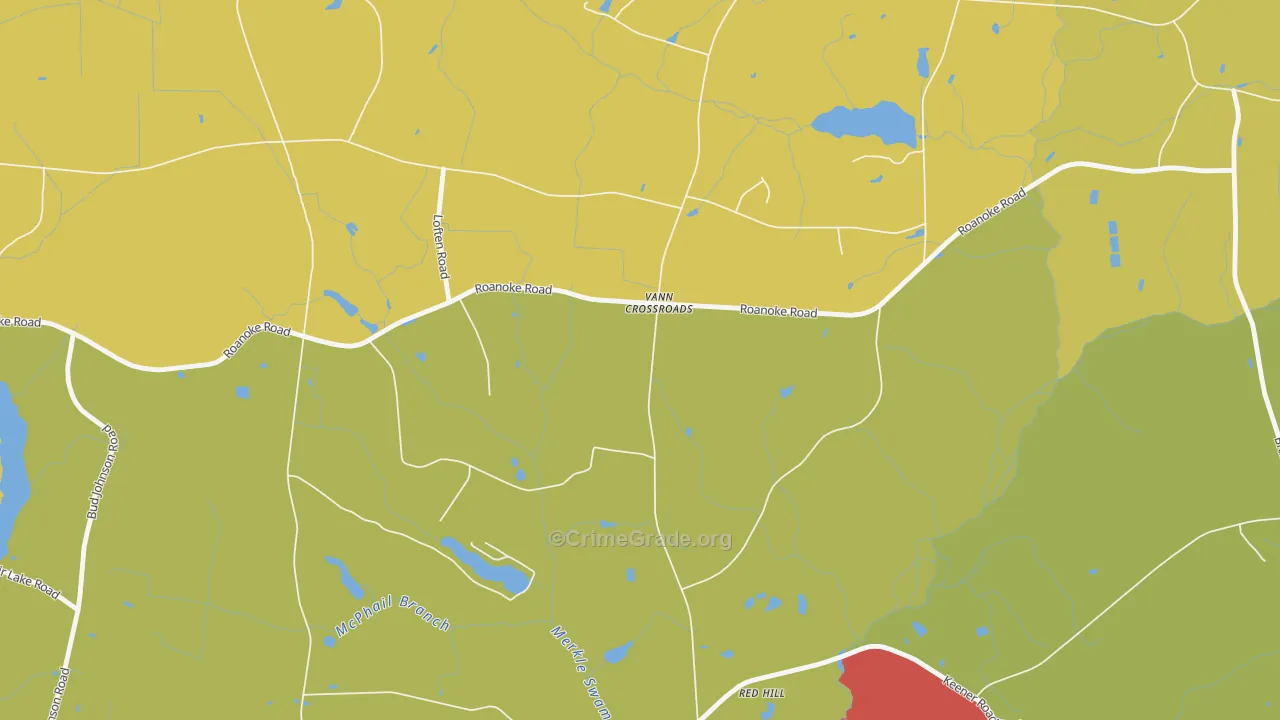 Vann Crossroads, NC Map of Theft Rates
