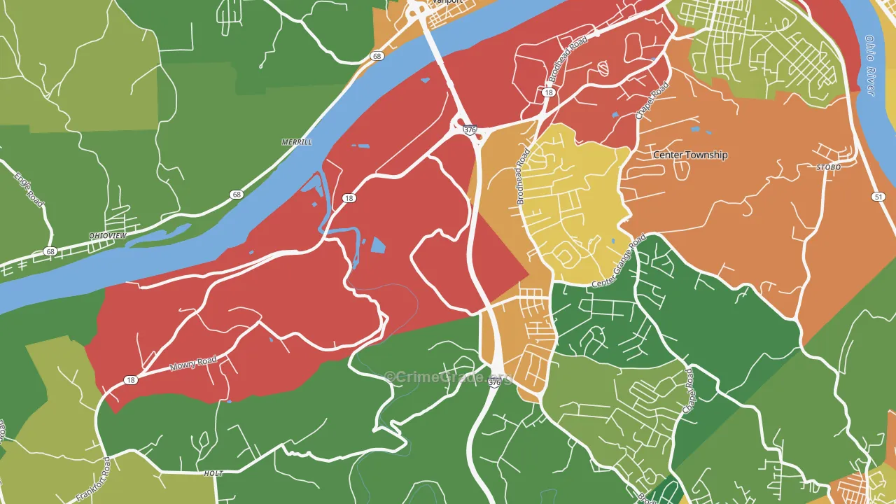 Vanport, PA Map of Theft Rates